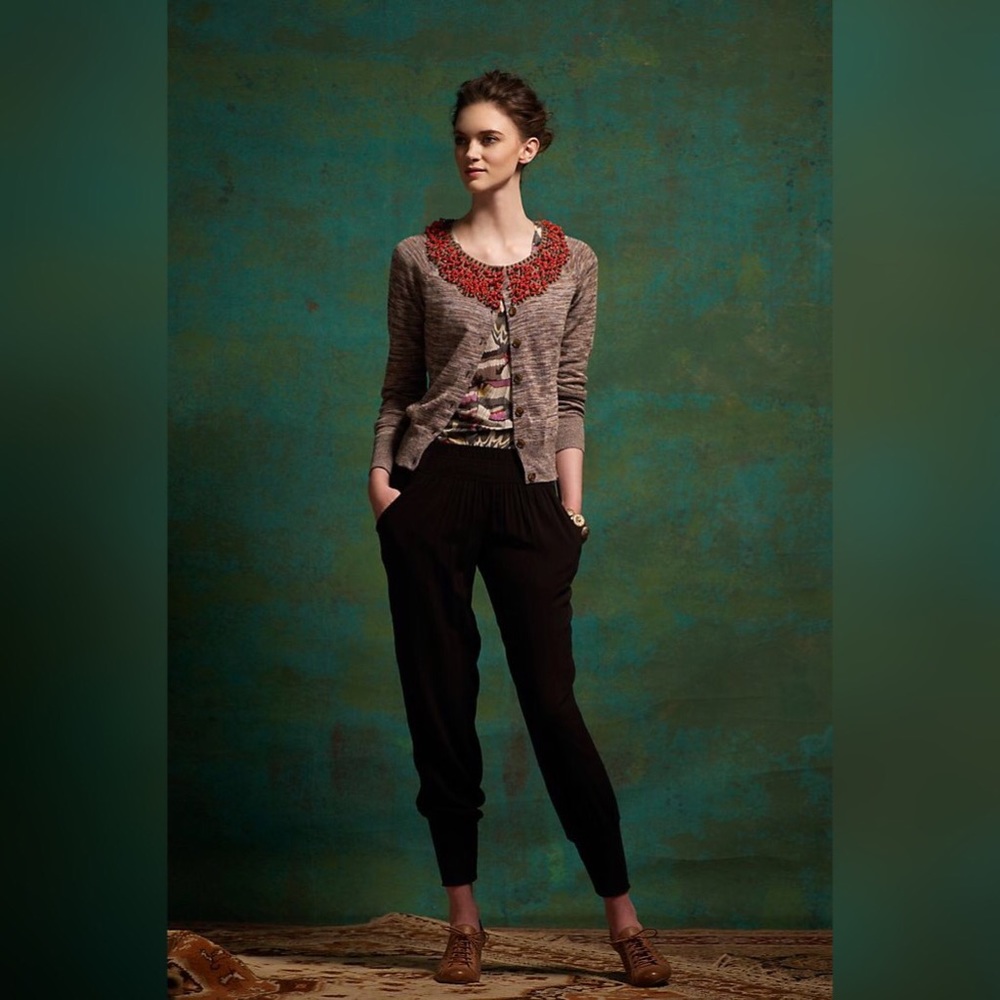 Lk New ANTHROPOLOGIE Moth Jewelers Choice cardigan M